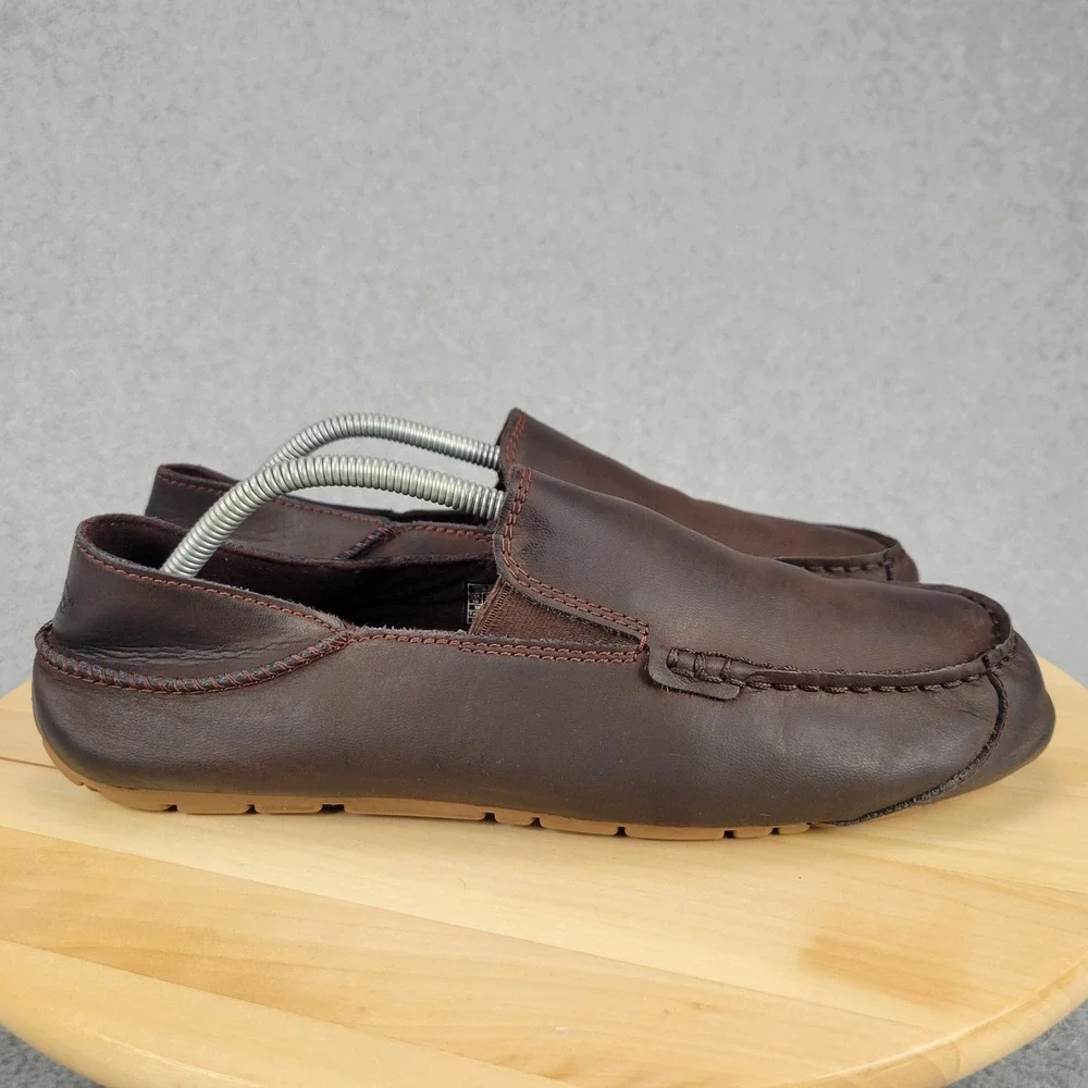 UGG Upshaw Loafers Mens Size 10 Brown Leather Slip On Driving Moccasins 1098150
